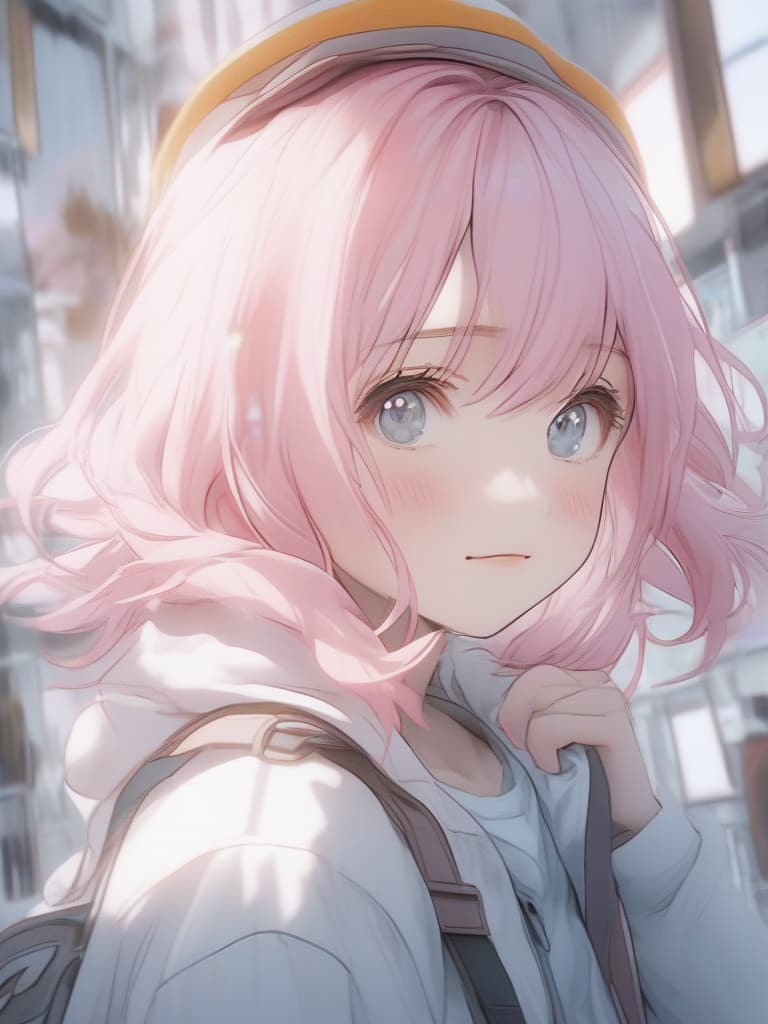  morning cute, pink hair, girl, medicine, subculture, masterpiece, best quality,8k,ultra detailed,high resolution,an extremely delicate and beautiful,hyper detail