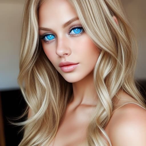  Brown and blonde haired women glamour with blue eyes