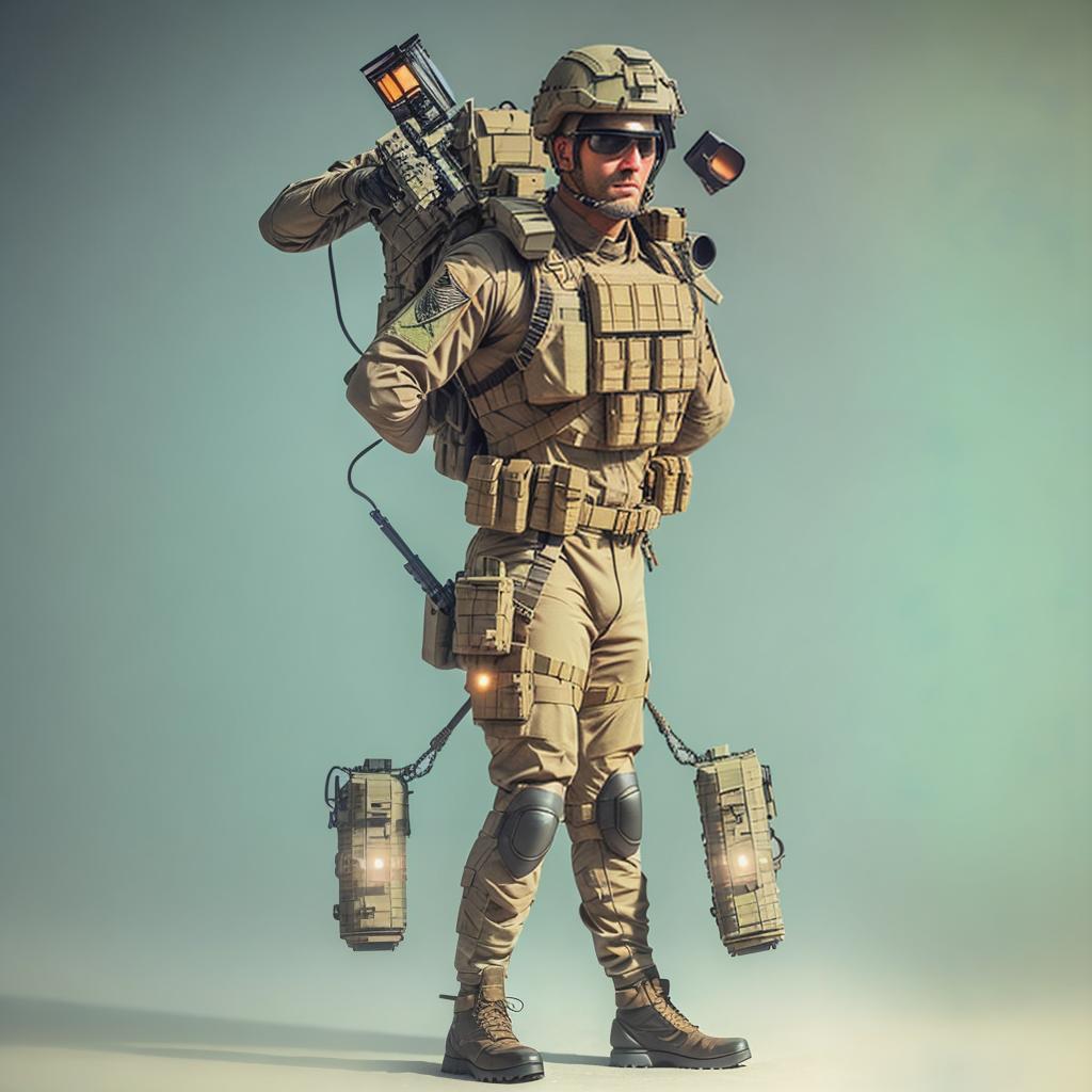  turn him into a soldier hyperrealistic, full body, detailed clothing, highly detailed, cinematic lighting, stunningly beautiful, intricate, sharp focus, f/1. 8, 85mm, (centered image composition), (professionally color graded), ((bright soft diffused light)), volumetric fog, trending on instagram, trending on tumblr, HDR 4K, 8K