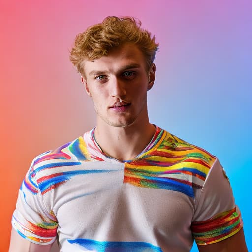 portrait+ style Russian LGBT queer rugby star blonde hunk dude face