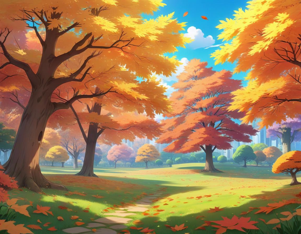  anime artwork autumn clearing. landscape . anime style, key visual, vibrant, studio anime, highly detailed