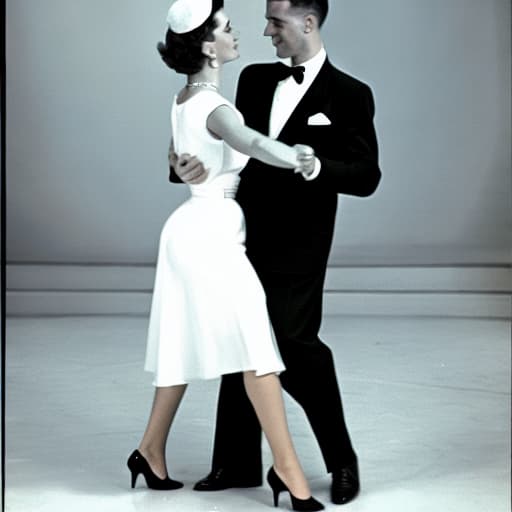  Woman and man dancing in 1950s