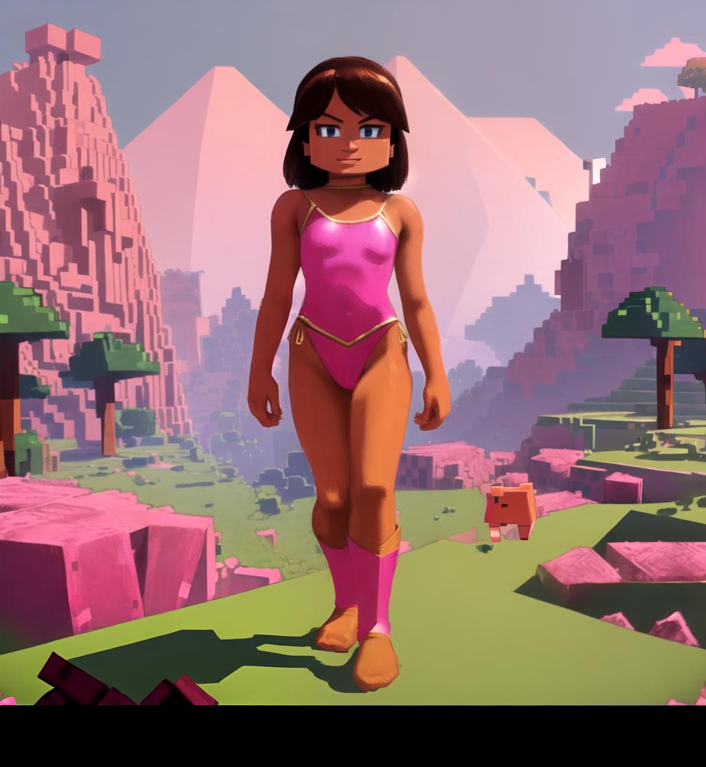  indian pink leotard in Minecraft land