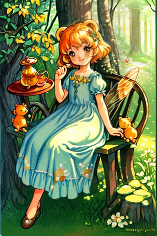  ((greeting card)). ((postcard background)):summer, forest sunny, glade on which sits a cheerful little bear cub with a pot of honey. ((postcard frame1,5)):decorated with golden honey drops and honeycomb in fantasy style.(style):fantasy, fairy tale, art design, postcard, vintage, cartoon, smiling, adorable little bear, honey pot, treat, honey, bees, honeycomb. (colours):brown, light brown, beige, blue, white, gold, turquoise, green, gold and black., photorealistic, hyperrealistic, hyperdetailed, analog style, demure, detailed skin, pores, smirk, smiling eyes, matte skin, soft lighting, subsurface scattering, realistic, heavy shadow, masterpiece, best quality, ultra realistic, 8k, golden ratio, intricate, high detail, film photography, soft 