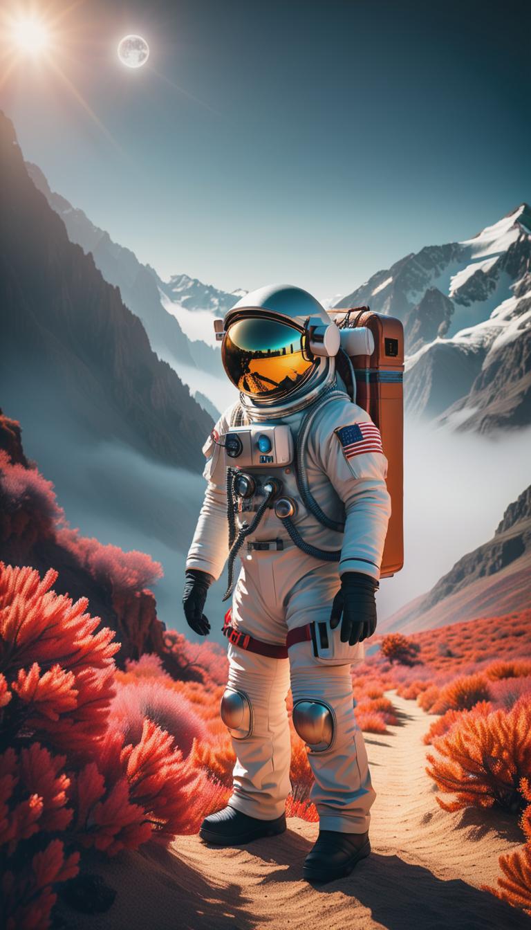  depiction of an astronaut exploring a pixelated alien terrain. low res, blocky, pixel art style, 8 bit graphics. in a pixel art style reminiscent of minecraft. the design uses low resolution, blocky graphics to create a detailed and vibrant scene. the subject is rendered in a charming 8 bit aesthetic, creating a nostalgic and immersive atmosphere. hyperrealistic, full body, detailed clothing, highly detailed, cinematic lighting, stunningly beautiful, intricate, sharp focus, f/1. 8, 85mm, (centered image composition), (professionally color graded), ((bright soft diffused light)), volumetric fog, trending on instagram, trending on tumblr, HDR 4K, 8K