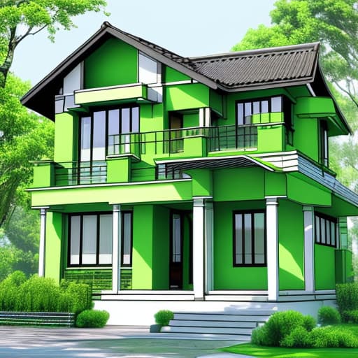  A house that is green color