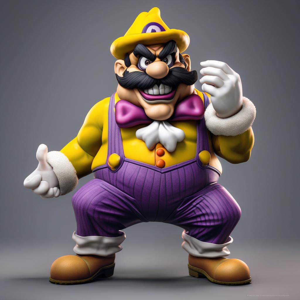  wario as the joker hyperrealistic, full body, detailed clothing, highly detailed, cinematic lighting, stunningly beautiful, intricate, sharp focus, f/1. 8, 85mm, (centered image composition), (professionally color graded), ((bright soft diffused light)), volumetric fog, trending on instagram, trending on tumblr, HDR 4K, 8K