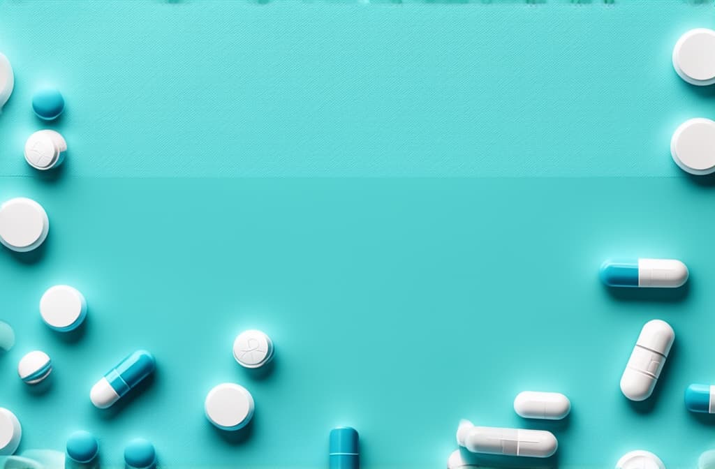  professional detailed photography, abstract background with medical pills. medicine and healthcare concept. ar 3:2, (muted colors, dim colors, soothing tones), (vsco:0.3)