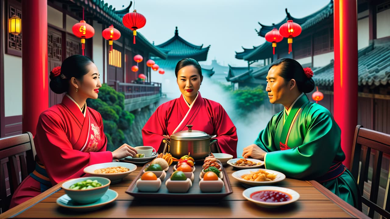  @ image prompt: an informative graphic illustrating cultural dos and don’ts for travelers in china, featuring icons for greetings, dining etiquette, gift giving, and respectful behavior, set against a backdrop of traditional chinese elements. hyperrealistic, full body, detailed clothing, highly detailed, cinematic lighting, stunningly beautiful, intricate, sharp focus, f/1. 8, 85mm, (centered image composition), (professionally color graded), ((bright soft diffused light)), volumetric fog, trending on instagram, trending on tumblr, HDR 4K, 8K