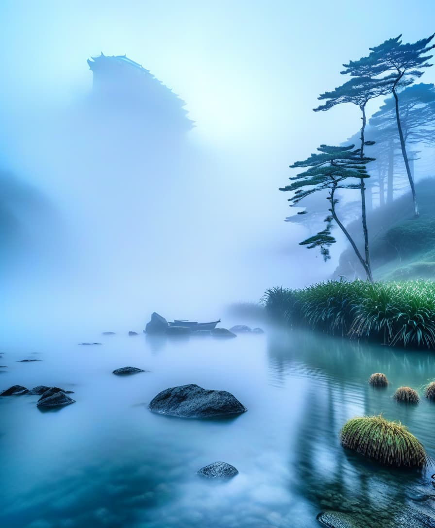  hdr. 4k, japanese graphics, watercolor, ink, vague image, nature, water, bird, grass, fog, white hyperrealistic, full body, detailed clothing, highly detailed, cinematic lighting, stunningly beautiful, intricate, sharp focus, f/1. 8, 85mm, (centered image composition), (professionally color graded), ((bright soft diffused light)), volumetric fog, trending on instagram, trending on tumblr, HDR 4K, 8K