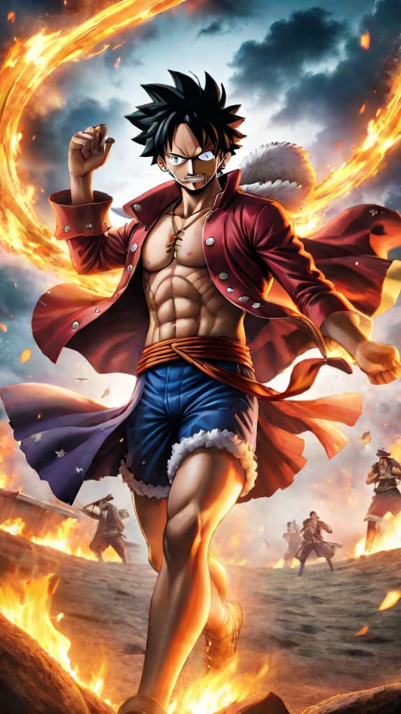  anime art: the revolutionary army in one piece might just have a powerful hidden weapon. hyperrealistic, full body, detailed clothing, highly detailed, cinematic lighting, stunningly beautiful, intricate, sharp focus, f/1. 8, 85mm, (centered image composition), (professionally color graded), ((bright soft diffused light)), volumetric fog, trending on instagram, trending on tumblr, HDR 4K, 8K