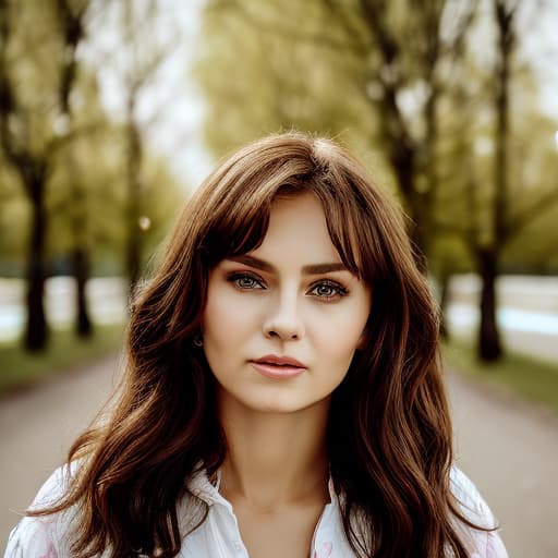 portrait+ style Russian queer TV actress brunette female face