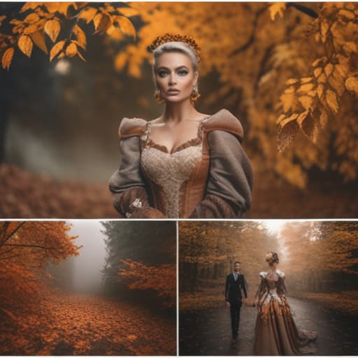  fantasia earthy autumn aesthetics hyperrealistic, full body, detailed clothing, highly detailed, cinematic lighting, stunningly beautiful, intricate, sharp focus, f/1. 8, 85mm, (centered image composition), (professionally color graded), ((bright soft diffused light)), volumetric fog, trending on instagram, trending on tumblr, HDR 4K, 8K