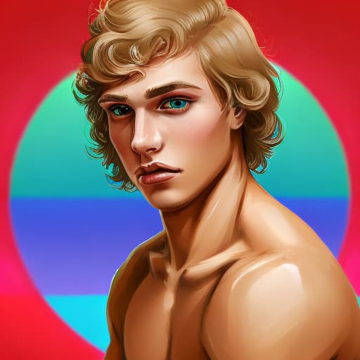 portrait+ style Russian LGBT queer twink blonde hunk dude face