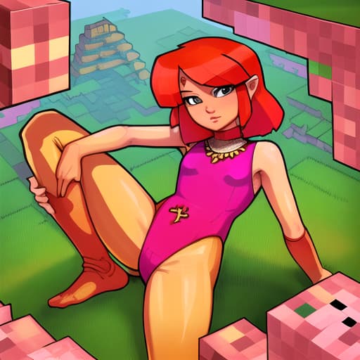   indian pink leotard in Minecraft land