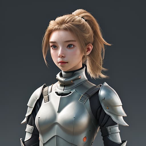  girl, humanity, wearing biological armor, shell, fully enclosed helmet, (solo: 1.5), dynamic, best quality, masterpiece, c4d, ponytail.