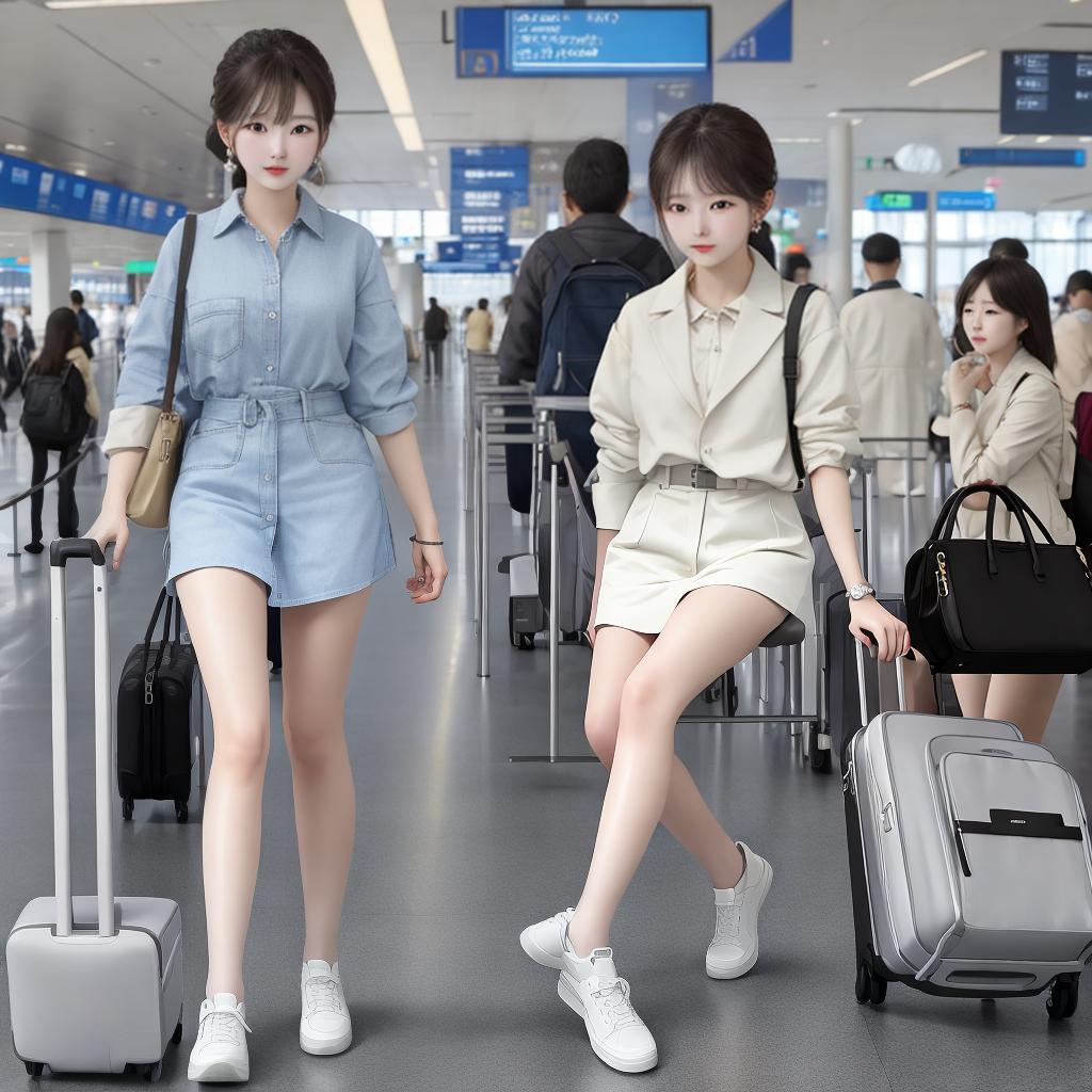  masterpiece, best quality, airport leg white fine best picture quality, female, delicate features, perfect face, panoramic