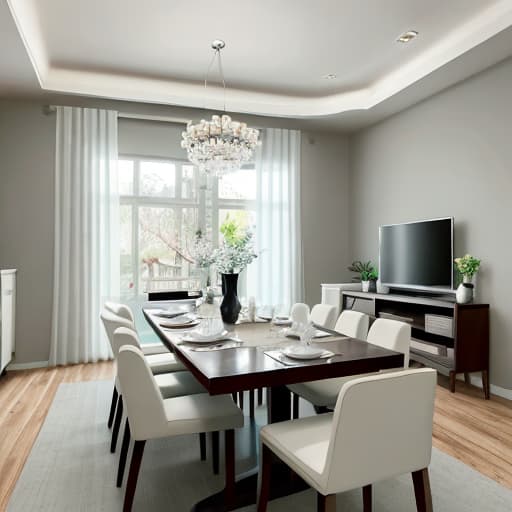  Living room dining room decoration, simple decoration style, screen size 1920*1080,