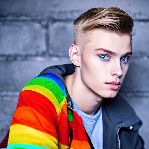 portrait+ style Russian LGBT queer twink blonde hunk dude face