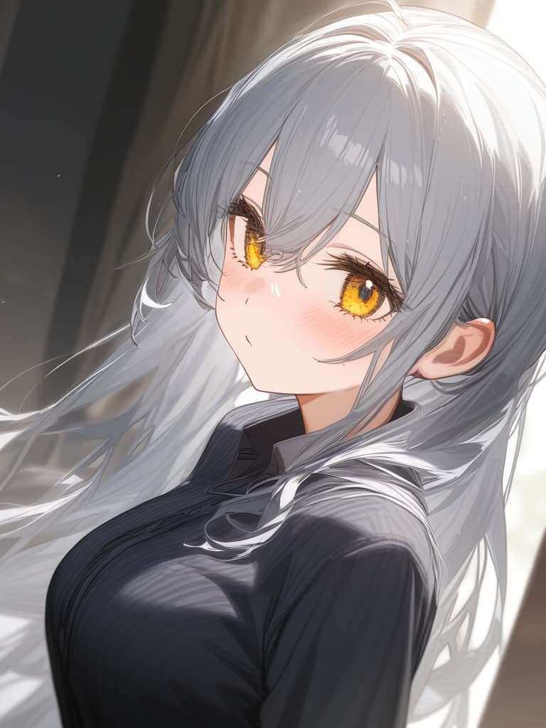  gray hair, yellow eyes, masterpiece, best quality,8k,ultra detailed,high resolution,an extremely delicate and beautiful,hyper detail