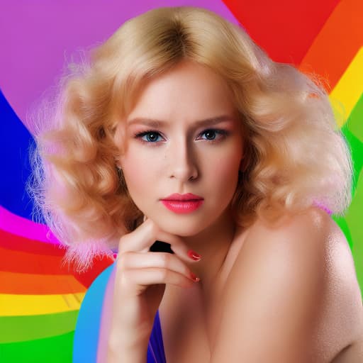 portrait+ style Russian LGBT queer comedian actress blonde female face