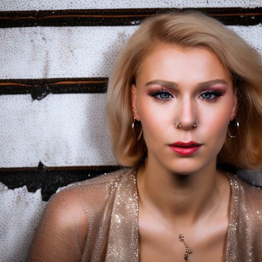 portrait+ style Russian LGBT queer reality show host blonde female face