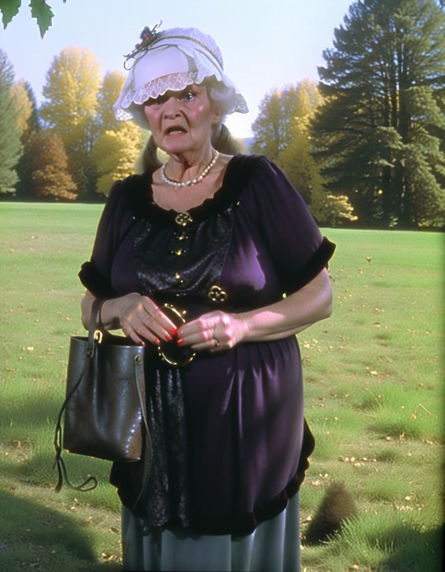  dvd screengrab, grandmother from 1982 dark fantasy film, "excalibur"