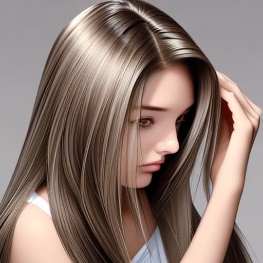  I’d like to keep my hair around the same length or a little longer, with a middle part. I want a clean, straight cut, not too soft or layered at the ends. I’d prefer it to fall naturally without needing styling products, so it should have enough structure to look good on its own. Make this haircut