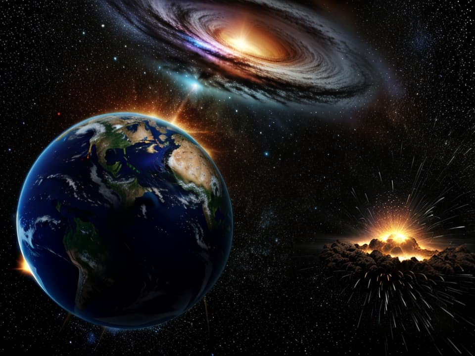  world end with nirvana playing in the background as a star explode destroys whole earth, hq, hightly detailed, 4k