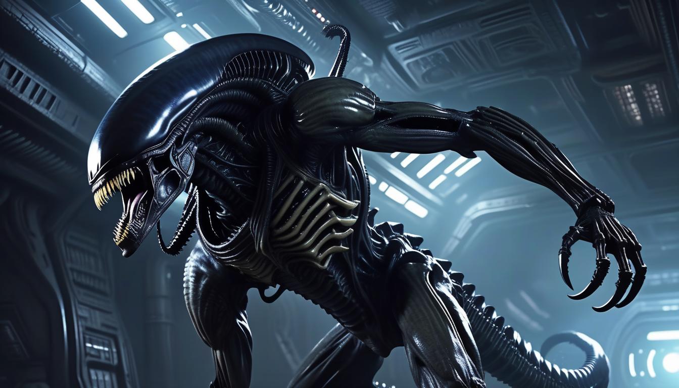  xenomorph, monster, space, realism, horror, bio, mechanics, ancient egypt