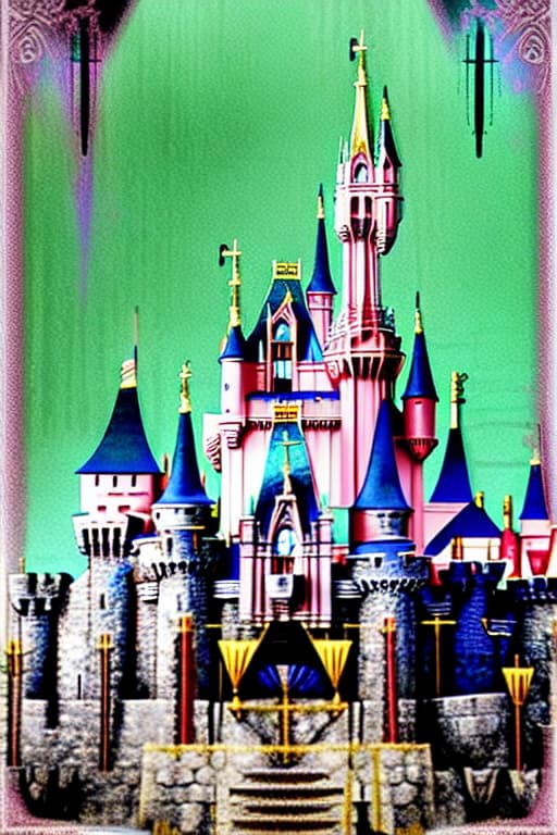  Castle,disneyland, gothic horror, elden ring , colorful