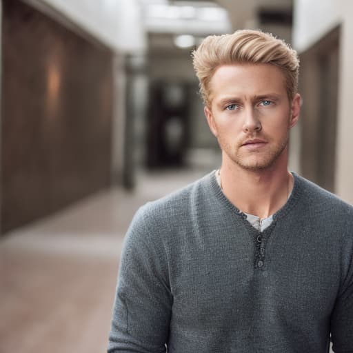 portrait+ style TV show actor blonde hunk dude face