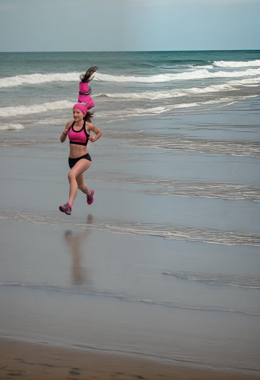  girl running on beach