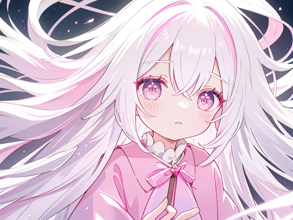  white hair, hair tip dark pink, gradation, angel, long hair, children, masterpiece, best quality,8k,ultra detailed,high resolution,an extremely delicate and beautiful,hyper detail