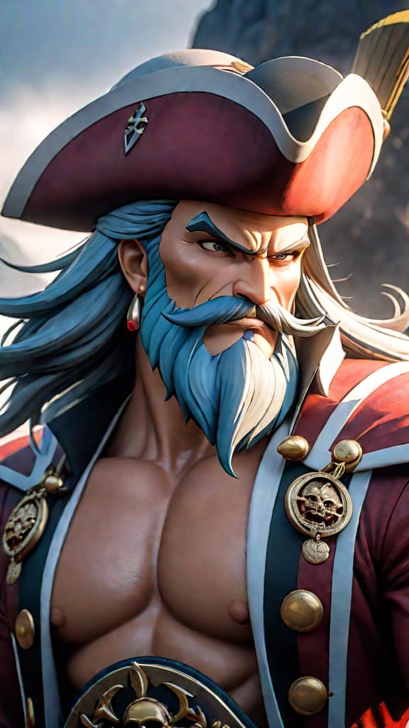  create an anime art of the rocks pirates, led by captain rocks d. xebec, with whitebeard, kaido, big mom, and shiki. hyperrealistic, full body, detailed clothing, highly detailed, cinematic lighting, stunningly beautiful, intricate, sharp focus, f/1. 8, 85mm, (centered image composition), (professionally color graded), ((bright soft diffused light)), volumetric fog, trending on instagram, trending on tumblr, HDR 4K, 8K