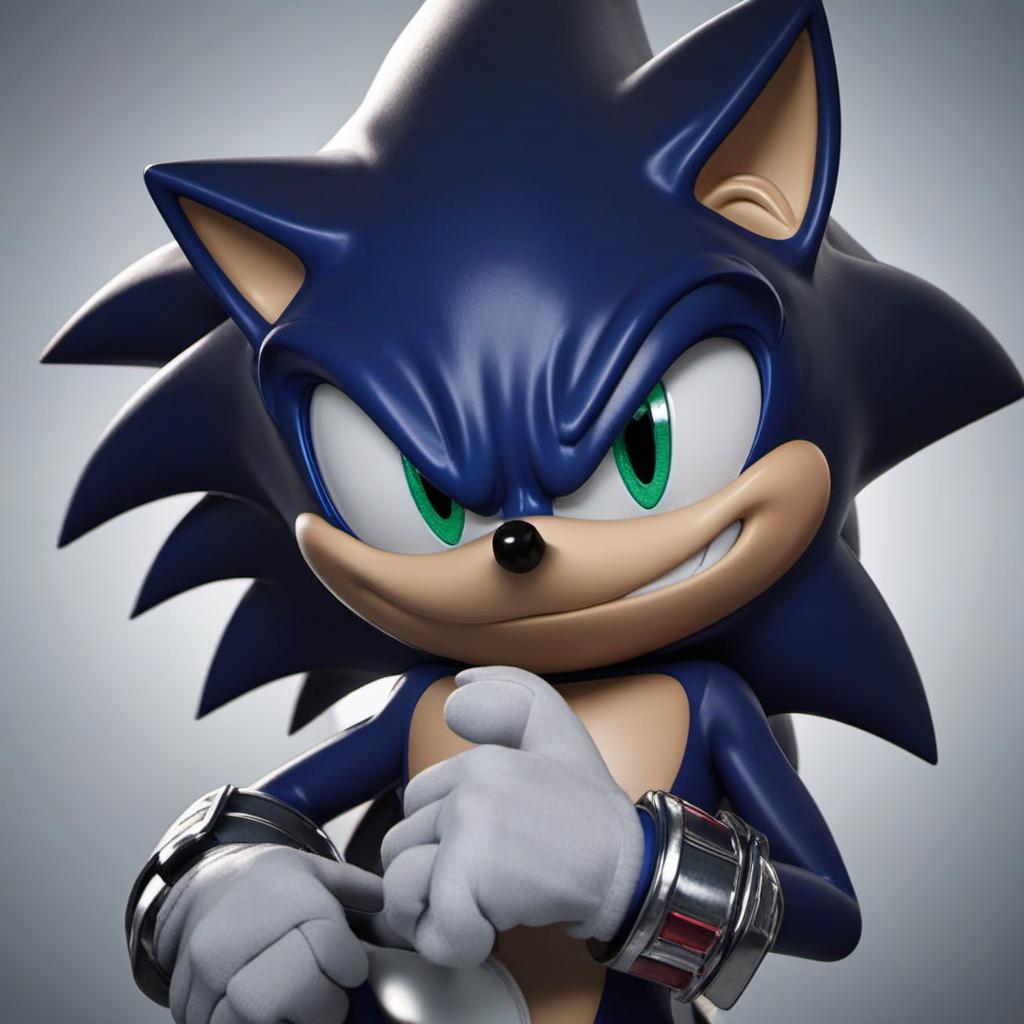  sonic.exe,starring at you,with a wide open and black smile, profile image style