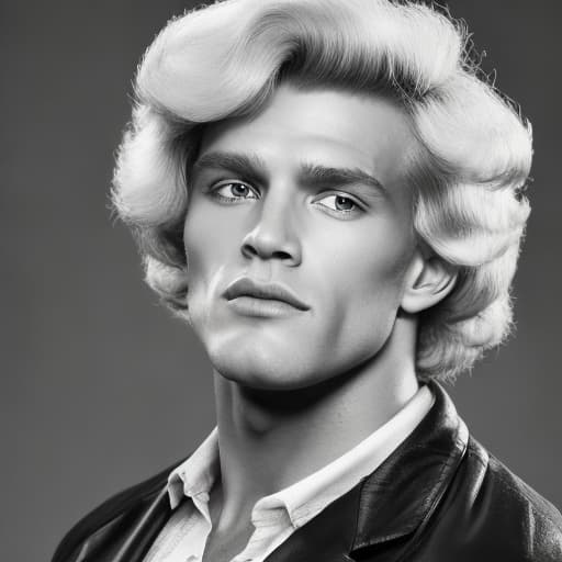 portrait+ style bodybuilding superstar blonde hunk dude face