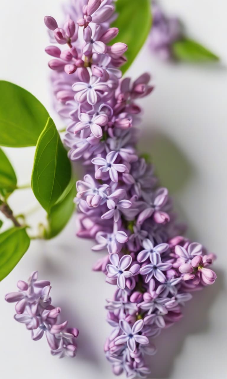  lilac sprig on white background