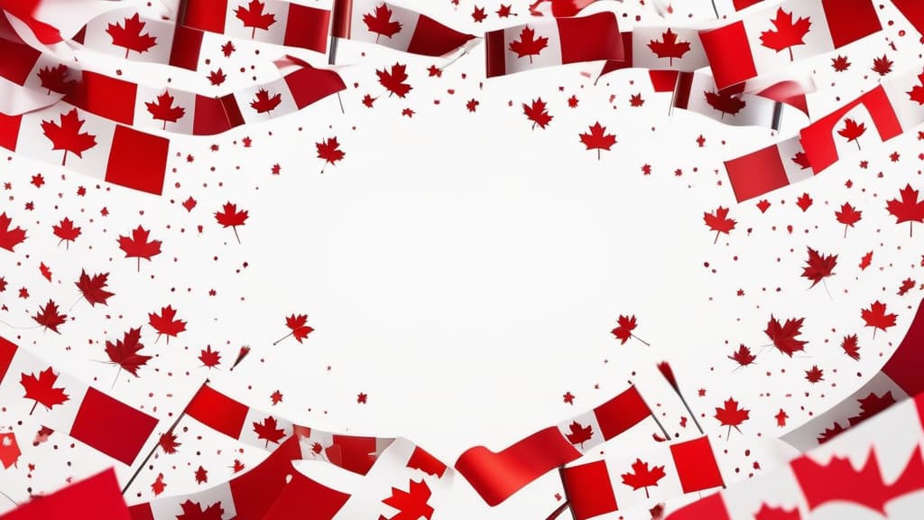  Happy Canada Day photo. Canadian flags and confetti on white background with copy space ar 16:9 high quality, detailed intricate insanely detailed, flattering light, RAW photo, photography, photorealistic, ultra detailed, depth of field, 8k resolution , detailed background, f1.4, sharpened focus