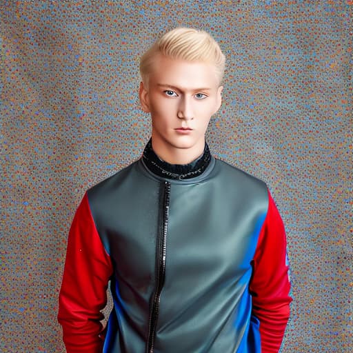 portrait+ style Russian LGBT queer fashion model blonde hunk dude face