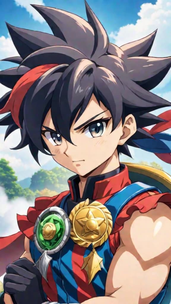  anime art of tyson from beyblade, a determined kid with a golden heart gripping his beyblade, dragoon hyperrealistic, full body, detailed clothing, highly detailed, cinematic lighting, stunningly beautiful, intricate, sharp focus, f/1. 8, 85mm, (centered image composition), (professionally color graded), ((bright soft diffused light)), volumetric fog, trending on instagram, trending on tumblr, HDR 4K, 8K