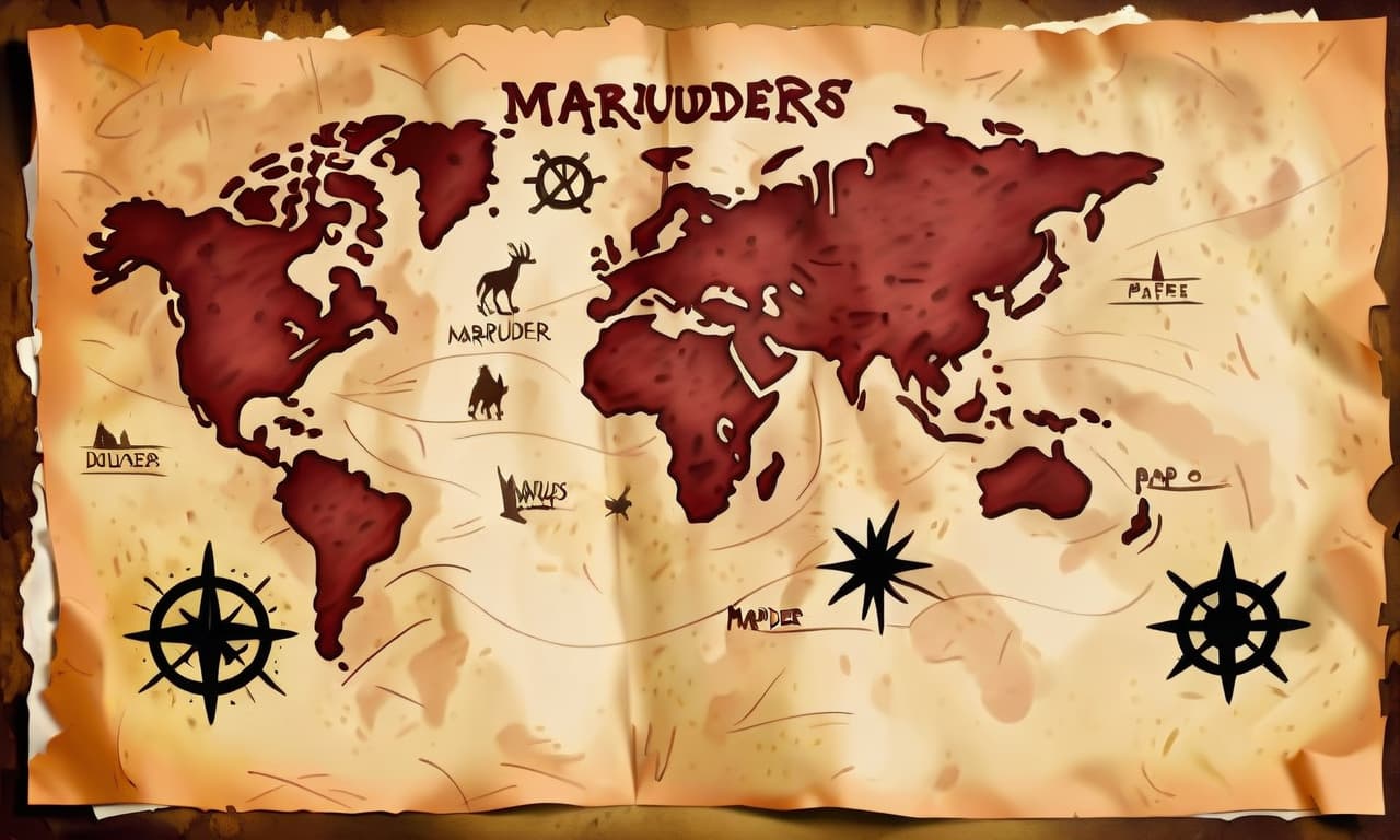  map of marauders on paper background