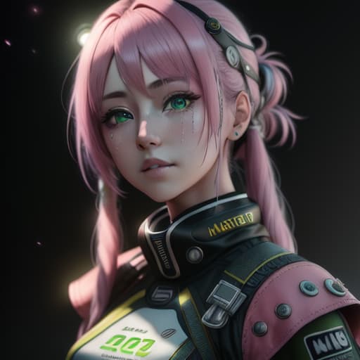  ((((masterpiece)))), best quality, very high resolution, ultra detailed, in frame, female, ager, long ids, pink hair with yellow green tips, teardrop mole under both eyes, green eyes, bright, uniform, , light, well lighted, unedited DSLR photography, sharp focus, Unreal Engine 5, Octane Render, Redshift, ((cinematic lighting)), f/1.4, ISO 200, 1/160s, 8K, RAW, unedited, in frame