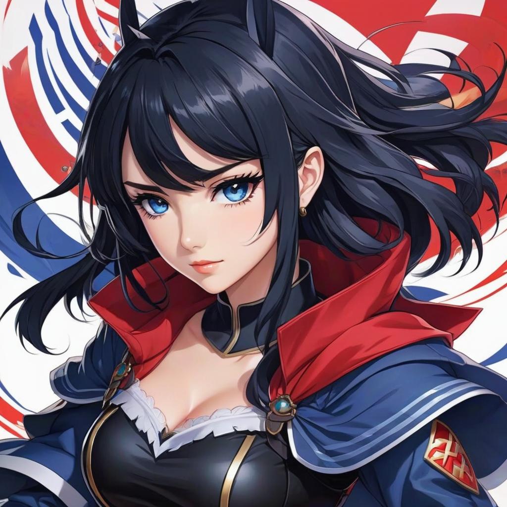  a from with black hair and dark blue eyes with her hero costume that’s black and red and her clothes are on her with black small boots and scratches on her with her, anime artwork, anime style, key visual, vint, studio anime, highly detailed