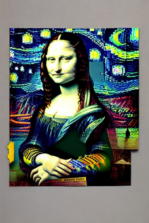  monalisa and the starry night collage