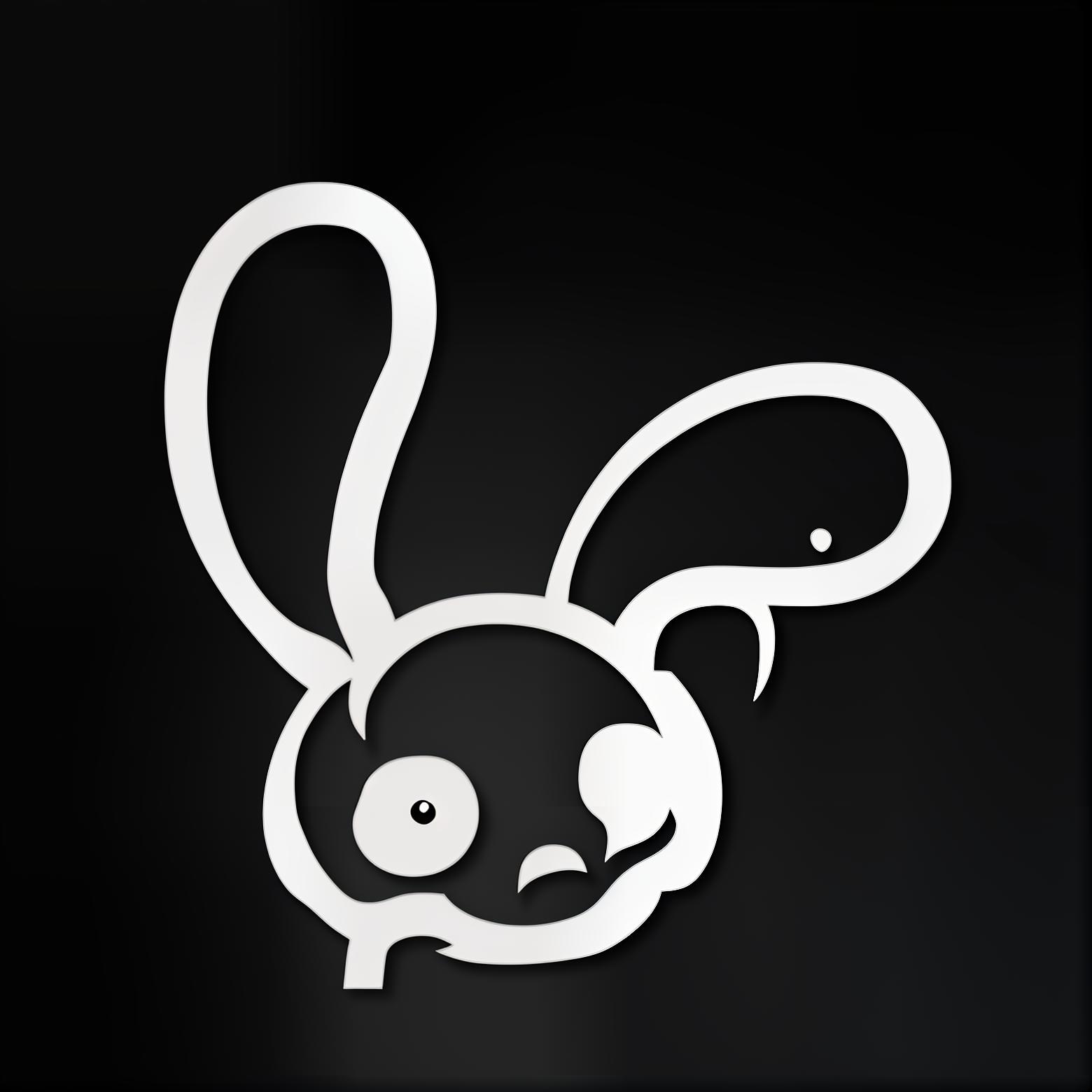  masterpiece, best quality, transform the existing logo of a rabbit, which currently features a minimalist, outline style showing only the edges, eyes, and nose, into a realistic and fully detailed mask of the same rabbit. the new design should retain the urban style and character of the original, but the rabbit should now be depicted in full detail, with its entire face filled in realistically. the mask should have lifelike textures, showing fur, shading, and depth, while keeping the recognizable features and expression of the original outline drawing.