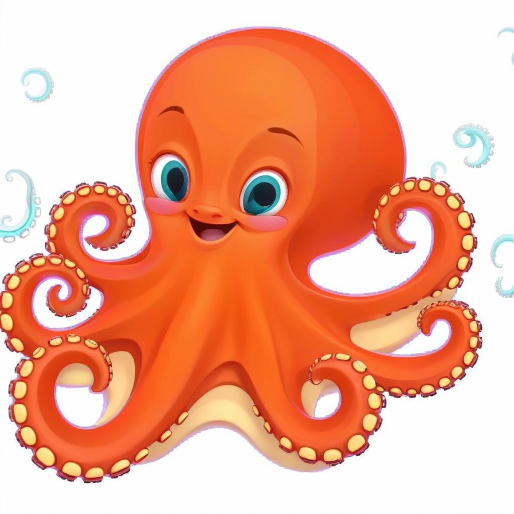  octopus smiles in 3d style