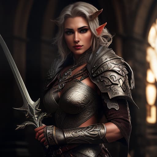  A half elf , scar, warrior, s, white short hair., (intricate details:0.9), (hdr, hyperdetailed:1.2) hyperrealistic, full body, detailed clothing, highly detailed, cinematic lighting, stunningly beautiful, intricate, sharp focus, f/1. 8, 85mm, (centered image composition), (professionally color graded), ((bright soft diffused light)), volumetric fog, trending on instagram, trending on tumblr, HDR 4K, 8K