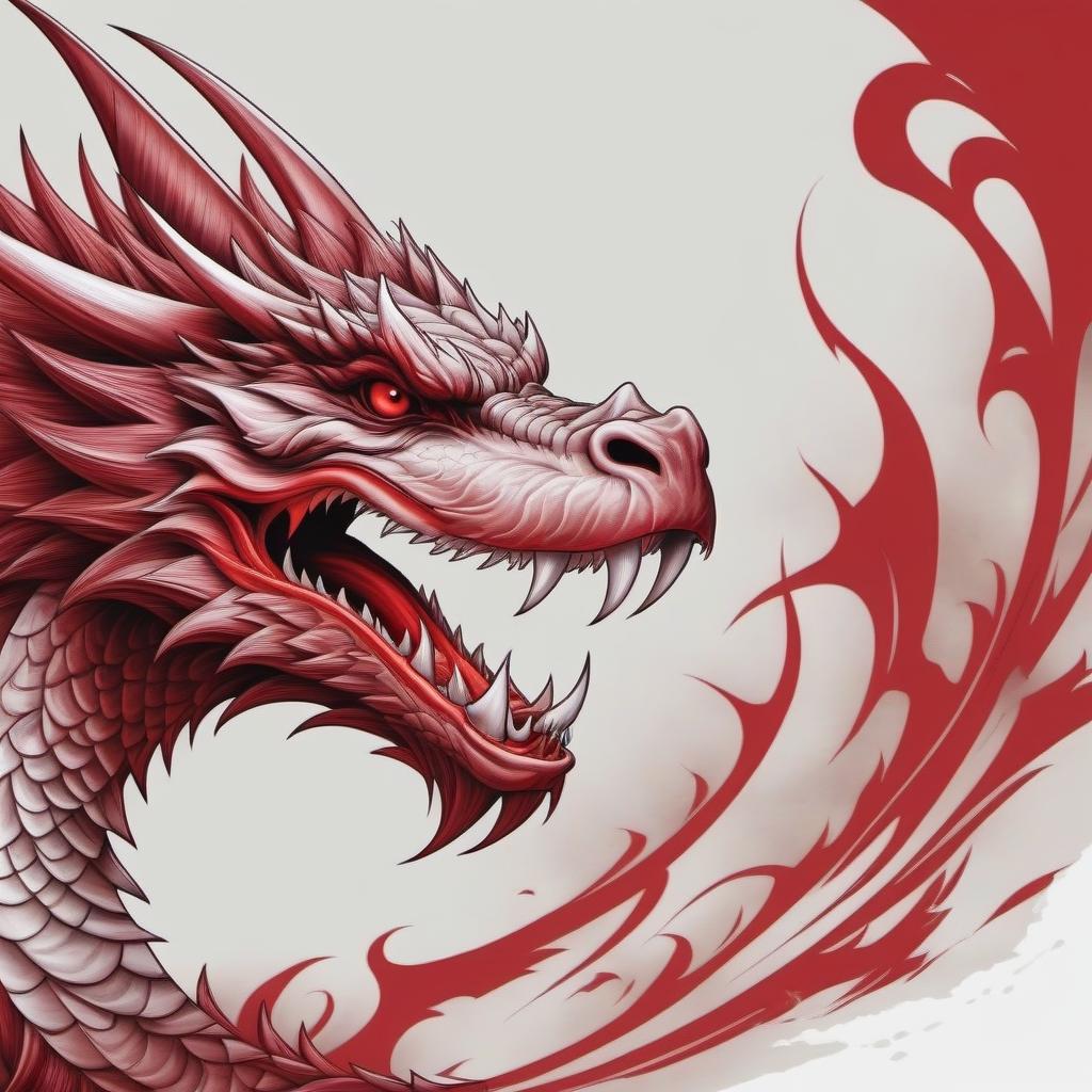  Red Fire Dragon Tattoo