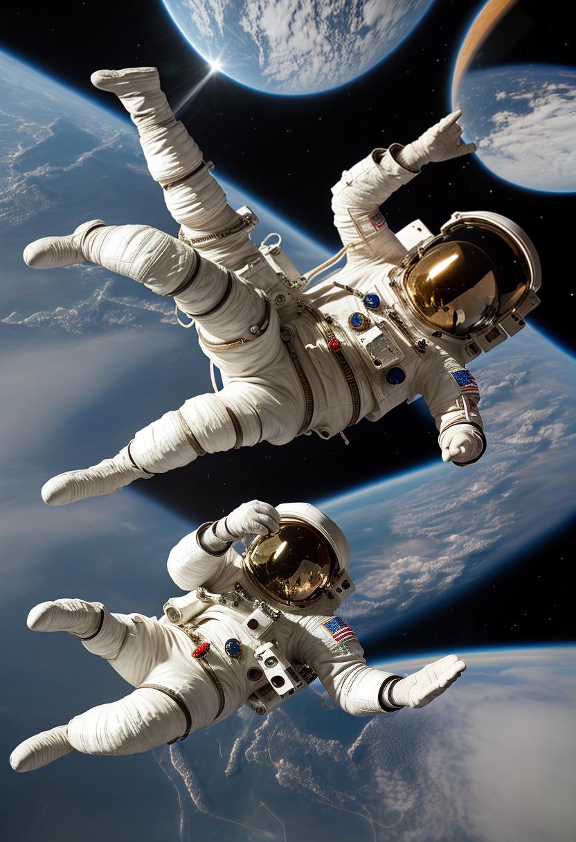  Astronaut flying in space